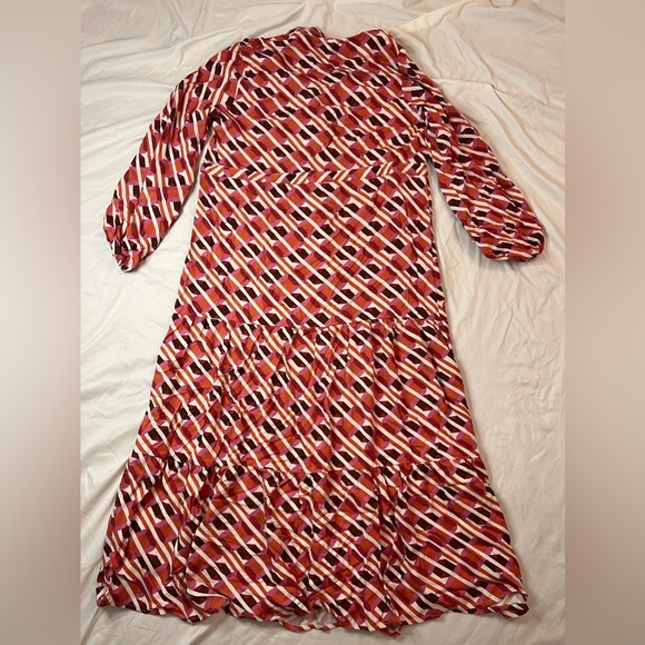 NWT LCW Modest Purple/Red Abstract Maxi Dress - Picture 3 of 6